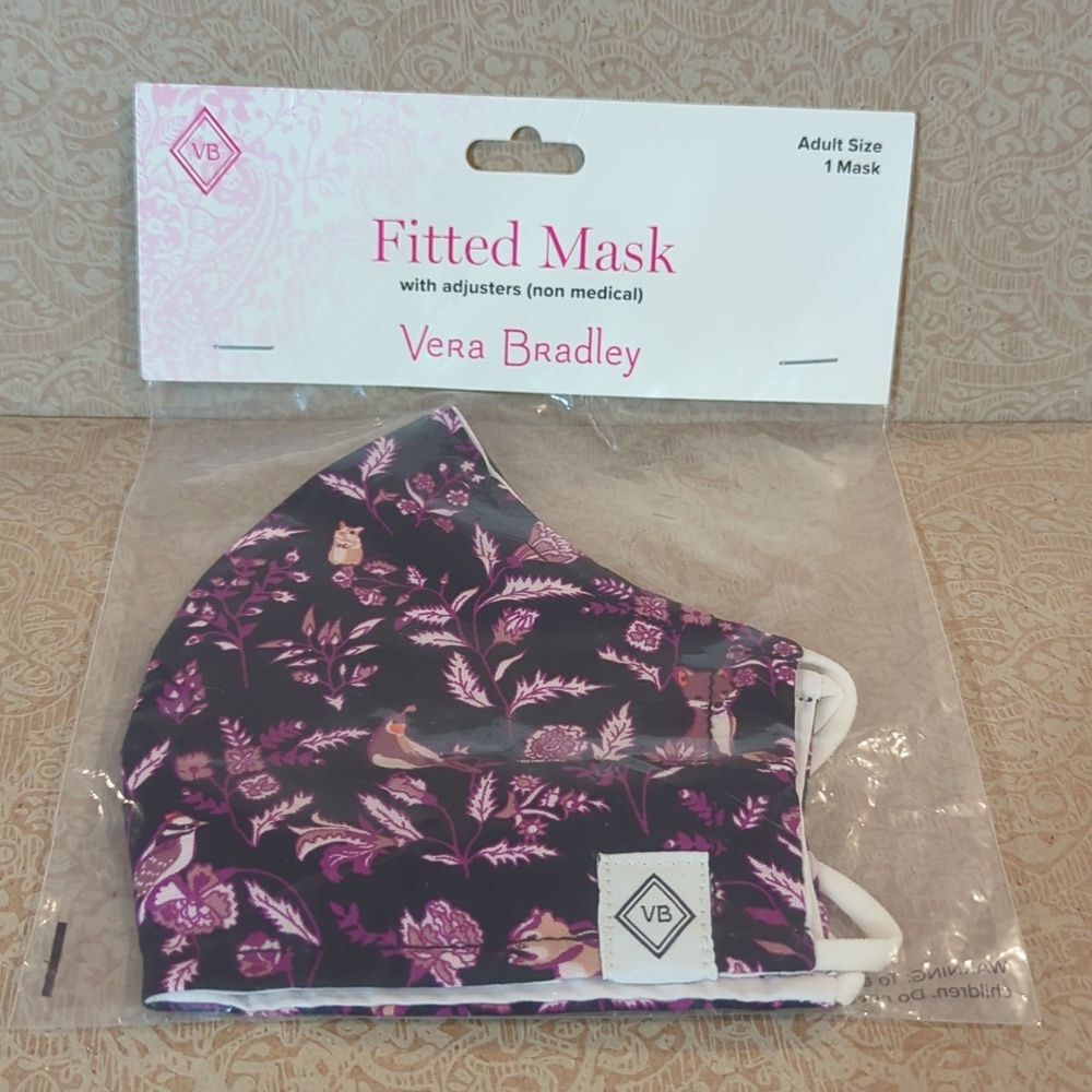 New Vera Bradley Floral Fitted Mask